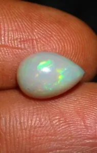 Pear Opal Gemstone Welo Fire natural Ethiopian opal cabochon 2.60 Ct loose stone - Picture 1 of 4