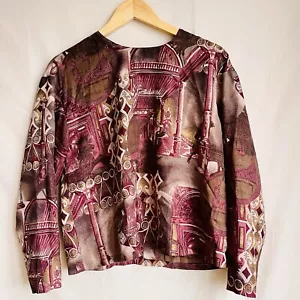 Camicia blusa giapponese vintage anni 70 taglia 8 antica dea greca mito rara lusso - Foto 1 di 11