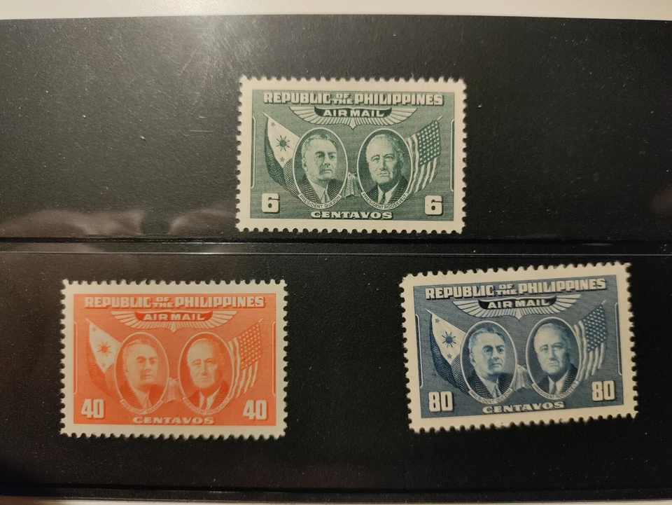 1947 Philippines Stamps(Quezon and Roosevelt),MNH,OG - Image 1 of 1