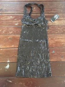 NWT $49 Sexy Black Sequin Halter Dress By Love Tease S. - Picture 1 of 7