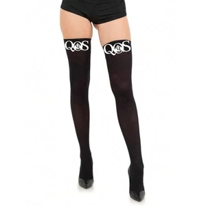 QOS Women's Nylon Thigh High Schoolgirl Opaque Stockings - Picture 1 of 4