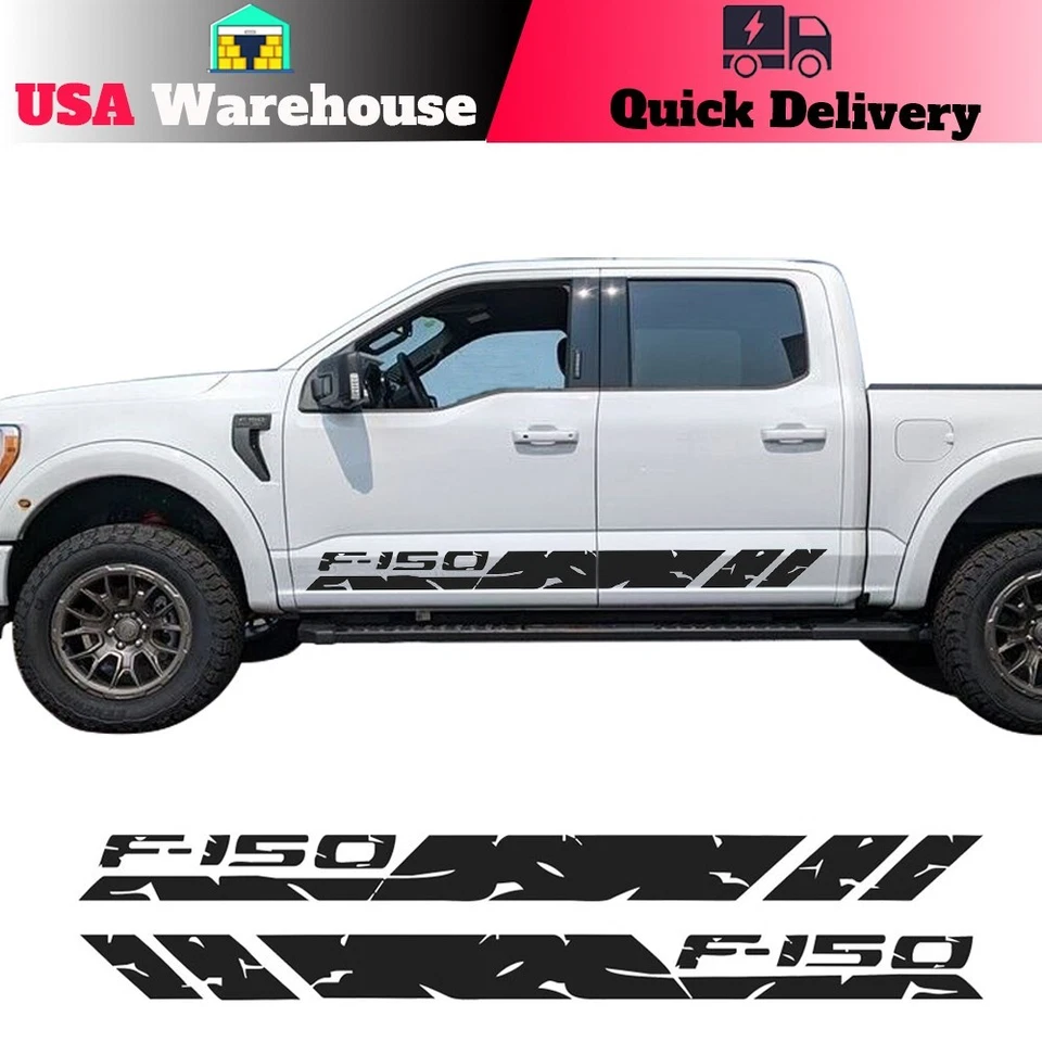 Kit de gráficos calcomanías de vinilo para Ford F150 F-150 puerta lateral deportiva 2 piezas Foto 1 de 4