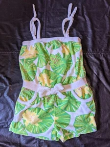 Lilly Pulitzer Girls Romper Size 4 Terry Cloth Lilly Pad Print - Picture 1 of 24
