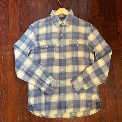 Camisa de franela a cuadros lila crema RRL para hombre mediana ¡USADA EN EXCELENTE ESTADO! Foto 1 de 4