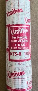 FUSIBLE BUSSMANN KTS-R 100 LIMITRON, 600V AC, 100 A, CLASE RK1, ACCIÓN RÁPIDA, ¡NUEVO! - Imagen 1 de 2