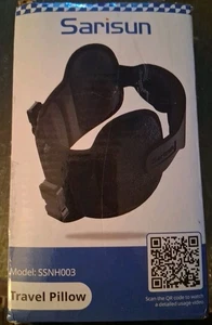 Sarisun Travel Pillow SSNH003 | Airplane Seat Headrest Support | Black  - Picture 1 of 2