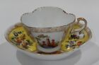 Antique MEISSEN AUGUSTUS REX  Hand Painted Floral & Courting Scenes CUP & SAUCER