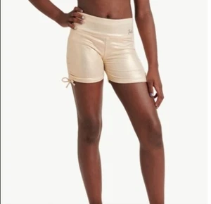 Justice Girls All Over Foil Dance and Gymnastics Shorts Size 16/18 - Picture 1 of 4