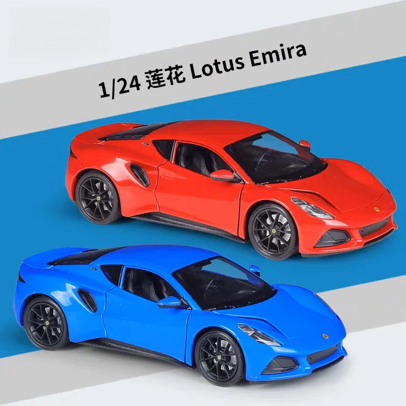 Modelo de coche de metal Lotus Emira escala 1:24 juguetes azules y rojos adornos de coche IDEA DE REGALO Foto 1 de 4