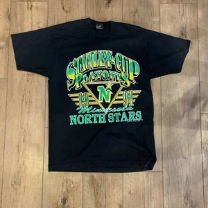 Vintage 90s Minnesota North Stars Stanley Cup Playoffs T Shirt Logo 7 NHL Large - Picture 1 of 7