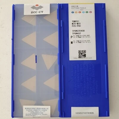 10 piezas TPUN220408 YBM351 TPUN432 ZCC.CT CT hoja CNC insertos de carburo originales Foto 1 de 2
