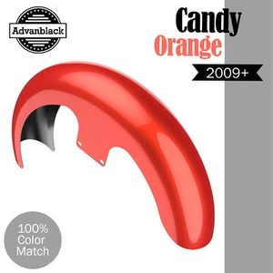 Advanblack CANDY ORANGE 21" Reveal Wrapper Hugger Front Fender Fits 09+ Harley - Picture 1 of 9