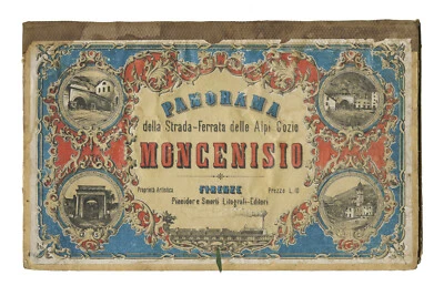 Map"Panorama della Strada-Ferrata delle Alpi Cozie Moncenisio" Modène-Turin 1871 - Image 1 of 4