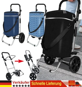 2in1 Einkaufstrolley Einkaufsroller Einkaufswagen klappbar Tragetasche Kühlfach· - Bild 1 von 16