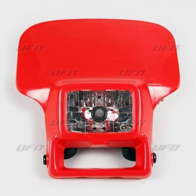 MASCHERINA PORTAFARO ROSSA CON FARO ALOGENO UFO HONDA XR 250 400 600 HO 03615 - Immagine 1 di 4