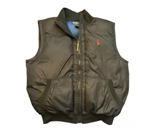 Polo Ralph Lauren Down Puffer Vest Men’s Large Blue Navy Full Zip Winter - Picture 1 of 6