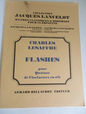 Charles Lesaffre Flashes for Clarinet Quartet Sheet Music Gerard Billaudot - Image 1 of 4