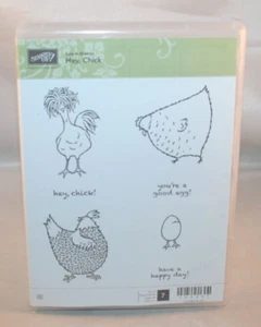 Stampin' Up! Juego de estampillas adhesivas - Hey, Chick - 7 estampillas - usadas - Imagen 1 de 3