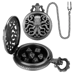 Juego de dados poliédricos mini D&D TTRPG soporte para dados de metal pulpo Steampunk 7 piezas - Imagen 1 de 12