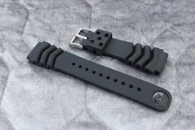 Genuine Seiko Z22 Watch Band Diver SKX171SKX173 18-22mm Black Rubber Curved Vent - Image 1 of 4