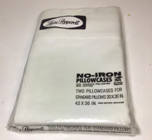Fundas de almohada estándar Lady Pepperell sin hierro blancas sin abrir de colección - Imagen 1 de 12