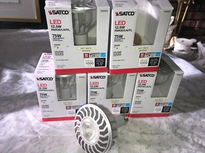 5 SATCO S29431 PAR30LN 12.5 Watt LED LONG NECK Dimmable LIGHT BULB 1000 Lumens - Image 1 of 4