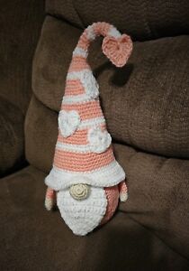 Handmade Crocheted Valentine's Gnome
