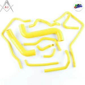 For 00-07 Subaru WRX STI GDA GDB EJ20 Yellow Silicone Radiator Water Hoses Kit - Picture 1 of 9
