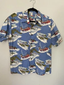 Vintage Reyn Spooner Joe Kealohas Cars Surf Hawaiian Aloha Camp Mens Small Shirt - Picture 1 of 9