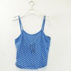 Womens Top Size Large Cotton Camisole Tank Polka Dot Blue Summer Retro 90S Simex
