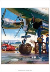 London Heathrow Airport A2 Art Print – Pan AM TWA 1950s – 59 x 42 cm Poster - Picture 1 of 4