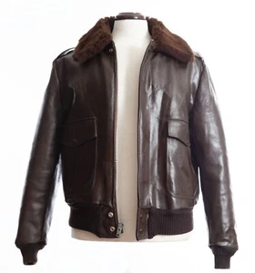 Vintage Excelled A2 Leather Flying Bomber Jacket Size 40 - Picture 1 of 16
