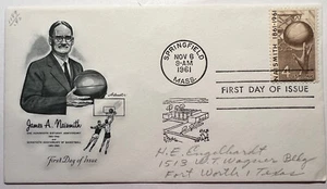 1961 FDC BASKETBALL INVENTOR JAMES NAISMITH 100TH BIRTHDAY #1189 Artmaster 6E - Picture 1 of 6
