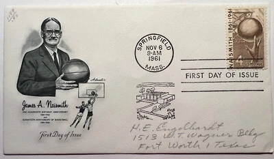1961 FDC BASKETBALL INVENTOR JAMES NAISMITH 100TH BIRTHDAY #1189 Artmaster 6E - Image 1 of 4