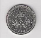 1952 1977 Isle Of Man Silver Jubilee One Crown Extremely Nice Crown  4811