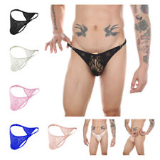 Men Mesh Lace Underwear Side Open Thong Briefs Bikini G-String Jockstrap Shorts↖