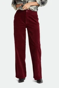 BRIXTON VICTORY VINTAGE FULL LENGTH WIDE LEG PANT CORDUROY - DARK BURGUNDY Y2k - Picture 1 of 9