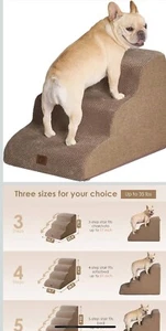 Curved Dog Stairs Ramp 15.7" H, Non-Slip 4-Step Pet Steps for Small Dogs & Cats - Picture 1 of 7