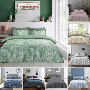 Reversible Floral Duvet Cover Pillowcase Set Quilt Bedding Single Double King - Picture 1 of 26