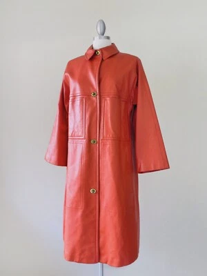 Vintage Bonnie Cashin For Sills Orange Leather Coat - Image 1 of 4