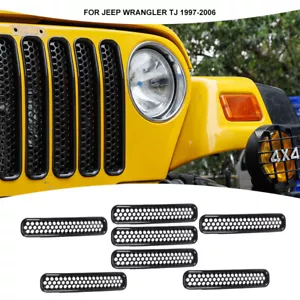 Cubierta de inserciones de rejilla frontal de malla de 7 piezas para Jeep TJ 97+ - Imagen 1 de 11