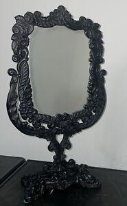 Antique Late Victorian Vanity / Table Mirror / Make Up Mirror, Cast Iron c~1890