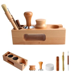 Kit de espresso de madera de 7 piezas 51 mm, estación de apisonamiento de espresso, distribuidor de café a... - Imagen 1 de 8