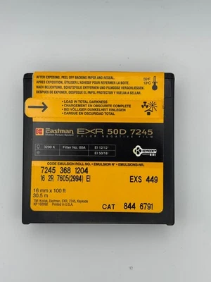 Kodak 7245 EXR 50D Color Daylight Negative 16mm Film 100ft Roll Sealed Frozen - Image 1 of 3