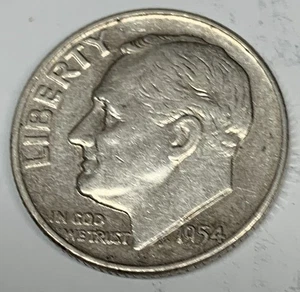 # C1423   ROOSEVELT DIME COIN,   1954-D - Picture 1 of 2