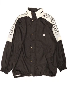ARENA Mens Hooded Rain Jacket UK 42 XL Black Colourblock Polyamide CI06 - Picture 1 of 4