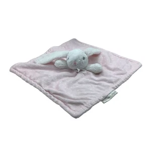 Blankets & Beyond Baby Bunny Security Blanket Soft Plush Lovey Pink White 13"x13 - Picture 1 of 4