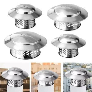 Stainles Steel Chimney Cap Exterior Wall Fresh Air Outlet Roof Pipe Exhaust Hood - Picture 1 of 69