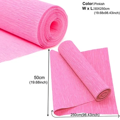 250*50cm Crinkled Paper Roll Colored Origami Paper Craft DIY Flowers Decoration - Image 1 of 4