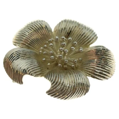 Broche floral vintage Tiffany & Co. madeira de cachorro prata 925 com bolsa - Imagem 1 de 4